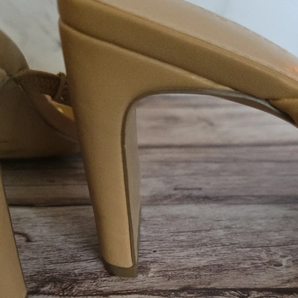 THE DROP Neutral Tan Gold Studded Strappy Heeled Sandals Size 9 - Picture 5 of 13